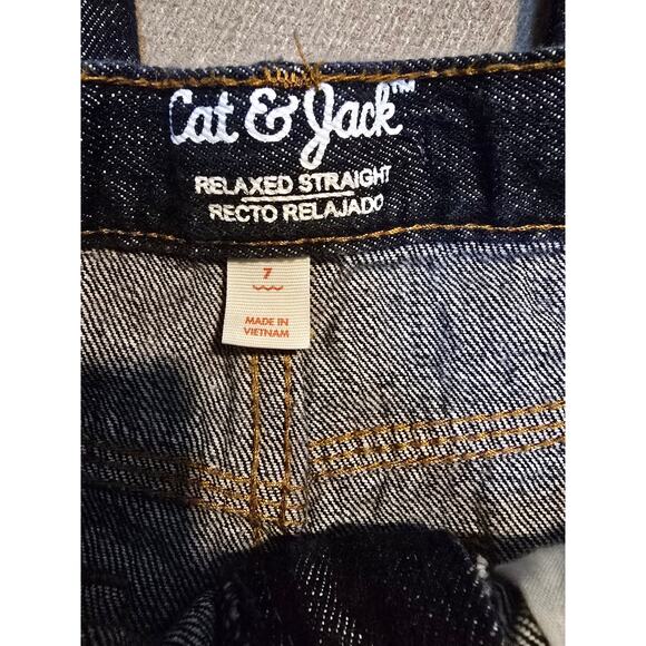 Cat & Jack Boys Relaxed Straight Jeans Blue 7 - Picture 3 of 3